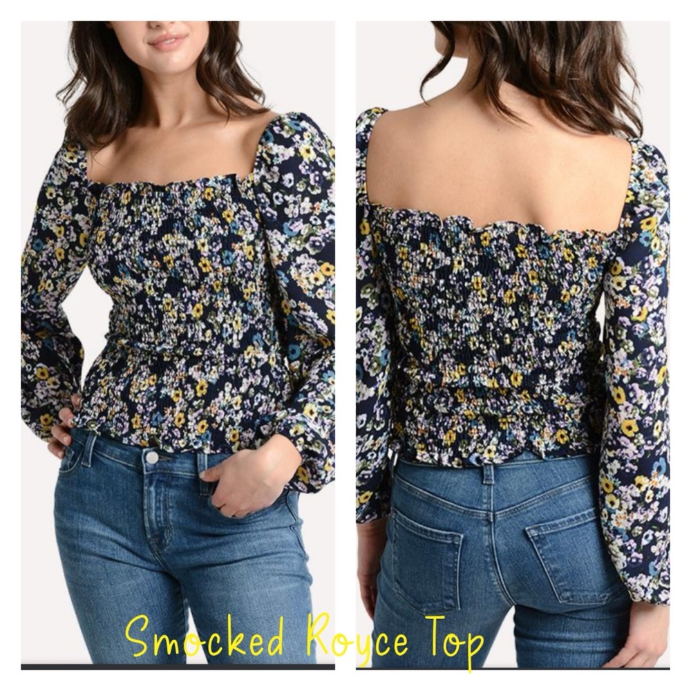 Cupcakes and Cashmere Smocked Royce Top EUC
